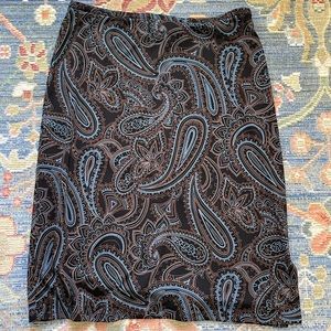Blue & Brown Paisley Skirt 🦋